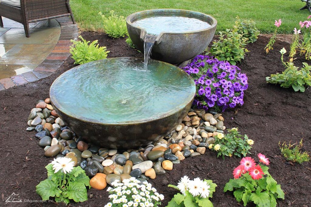 Outdoor spillway fountain bowl.